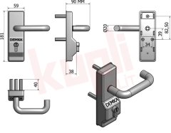 Demka Kilitli Dış Müdahale Kolu Gri