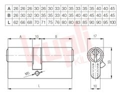 Kale 68 mm Sistem Silindir Çelik Pimli 26+10+32 - 164SNC