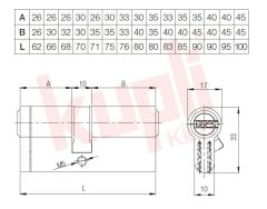 Kale 68 mm Tuzaklı Sistem Çelik Pimli Silindir 26+10+32 - 164KTBS