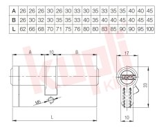 Kale 68 mm Tuzaklı Sistem Çelik Pimli Mandal Topuzlu Silindir 26+10+32 - 164KTBSM